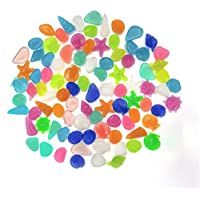 Yisscen Guijarros Brillantes- Piedras Luminosas- 90 Piezas de guijarros Fluorescentes- Concha de Estrella de Piedra…